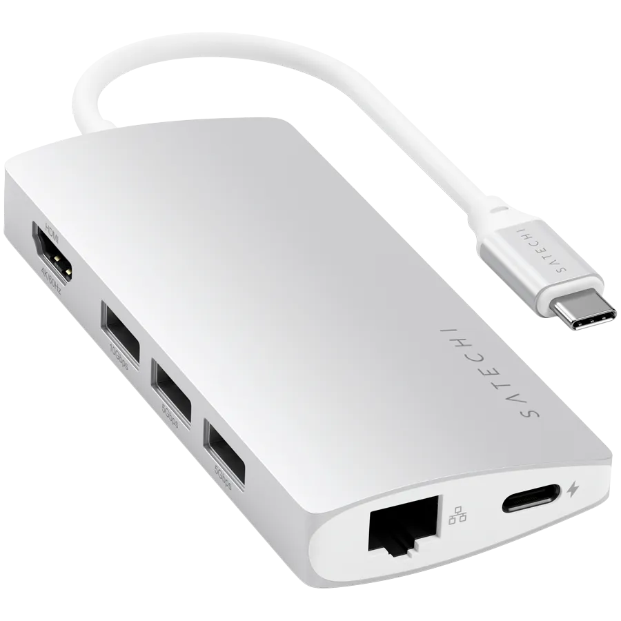 SATECHI Type-C Multi-Port Adapter 4K with Ethernet V2 Silver — фото 2