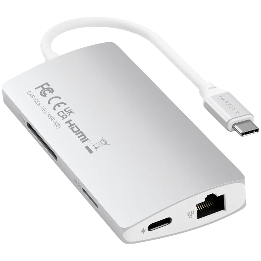 SATECHI Type-C Multi-Port Adapter 4K with Ethernet V2 Silver — фото 4