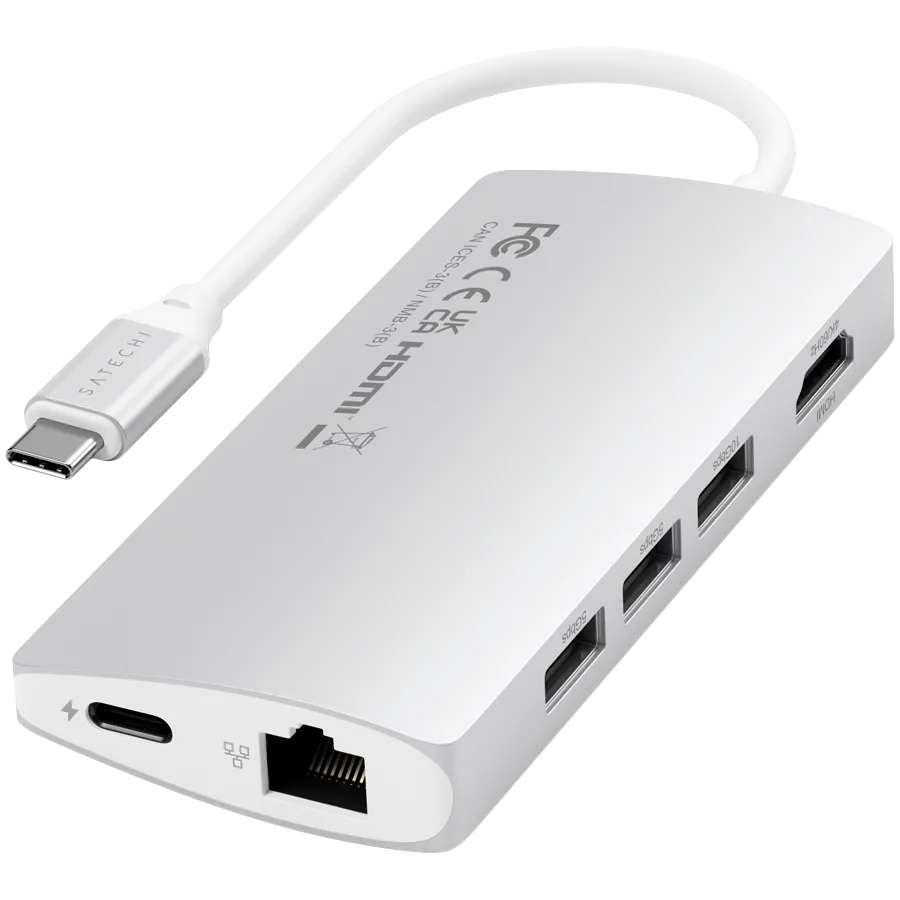 SATECHI Type-C Multi-Port Adapter 4K with Ethernet V2 Silver — фото 3