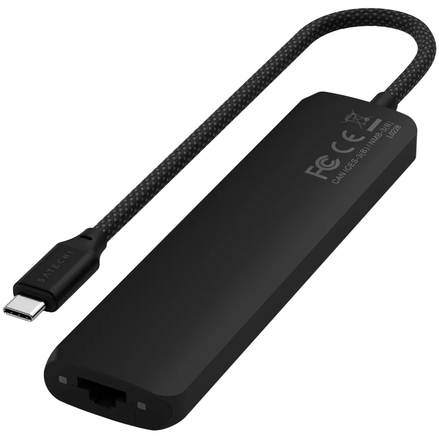 SATECHI 7-in-1 USB-C Slim Multiport Adapter with Ethernet (Black) — фото 3