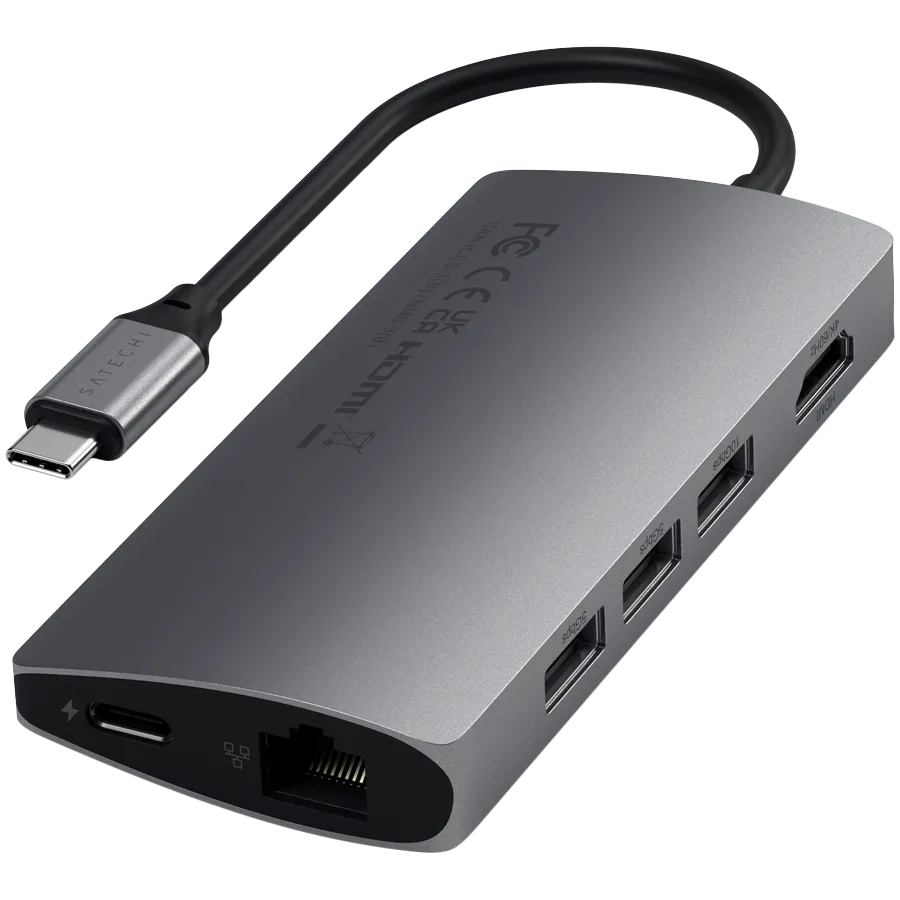 SATECHI Type-C Multi-Port Adapter 4K with Ethernet V2 Space Gray — фото 3