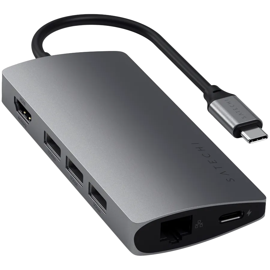 SATECHI Type-C Multi-Port Adapter 4K with Ethernet V2 Space Gray — фото 2