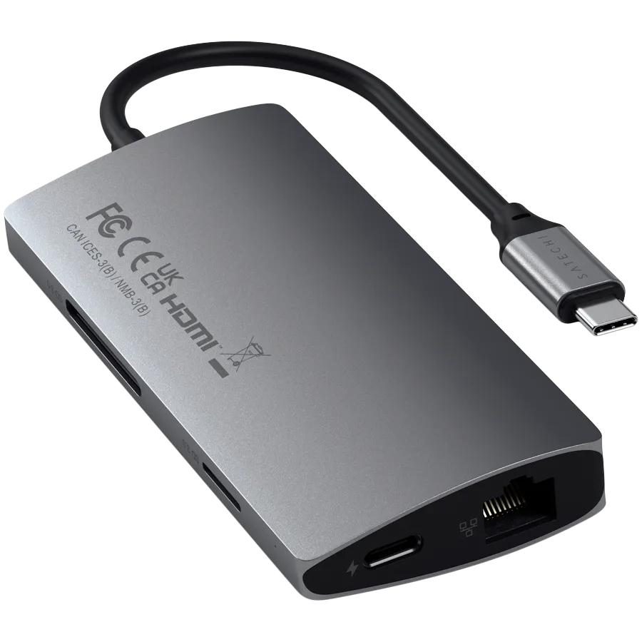 SATECHI Type-C Multi-Port Adapter 4K with Ethernet V2 Space Gray — фото 4