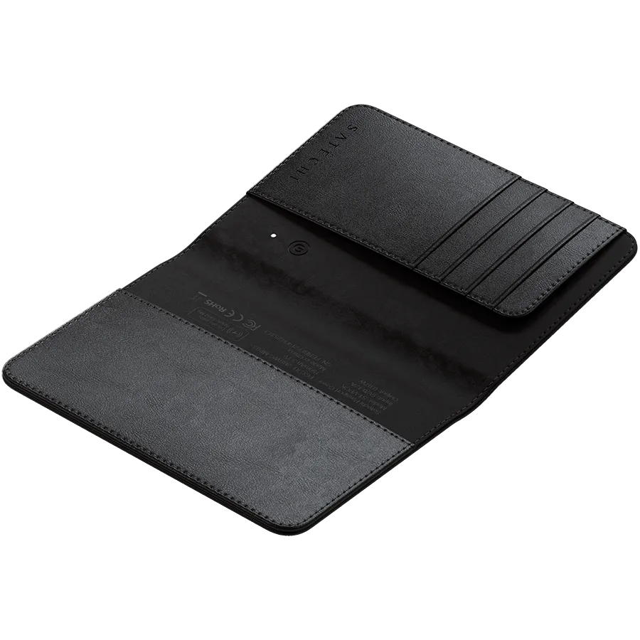 SATECHI Vegan-Leather Passport Cover w/ Find My (Black) — фото 3