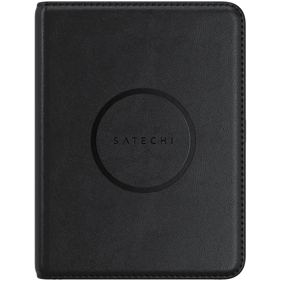 SATECHI Vegan-Leather Passport Cover w/ Find My (Black)