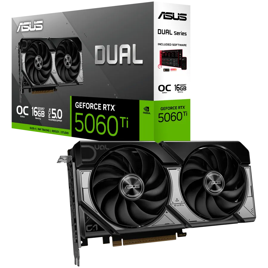Видеокарта ASUS Dual GeForce RTX 5060 Ti 16GB GDDR7 OC Edition