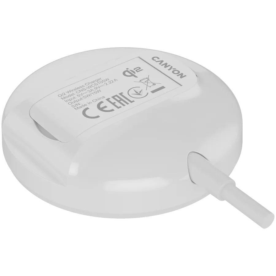 CANYON wireless charger WS-105 15W Qi2 White — фото 5