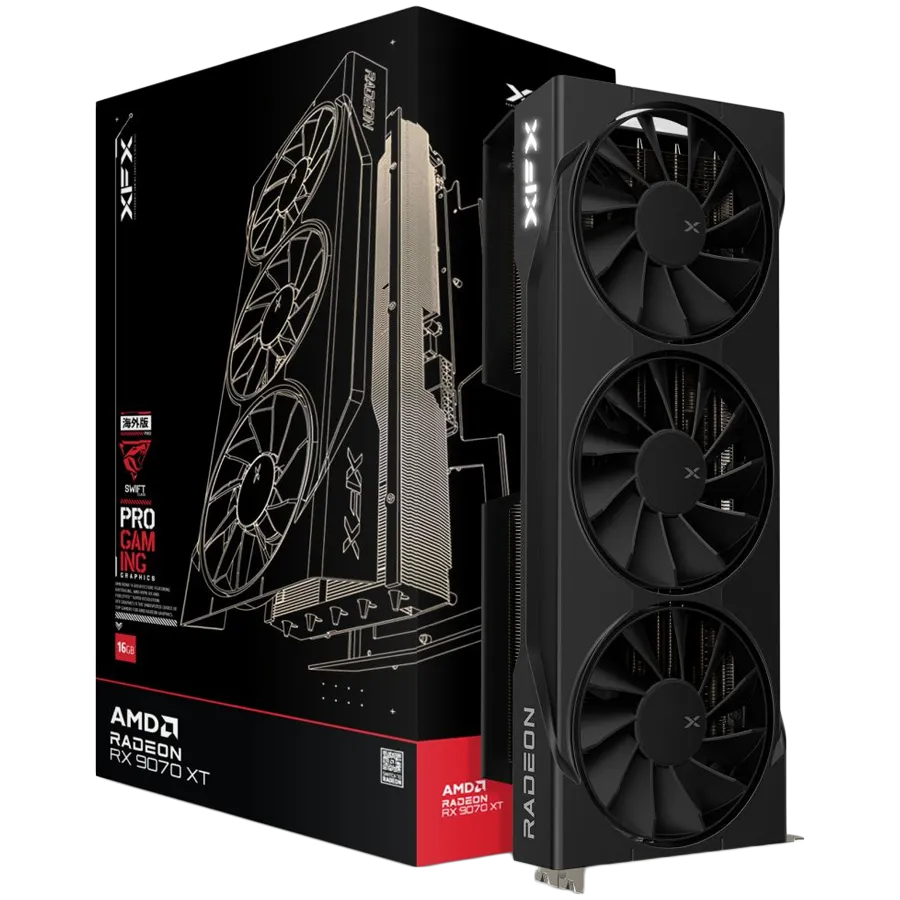 XFX Swift AMD Radeon RX 9070XT Triple Fan 16GB GDDR6 256-bit HDMI 3xDP