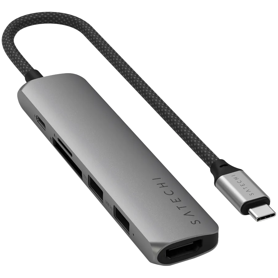 SATECHI 6-in-1 USB-C Slim Multiport Adapter (Space Grey) — фото 2