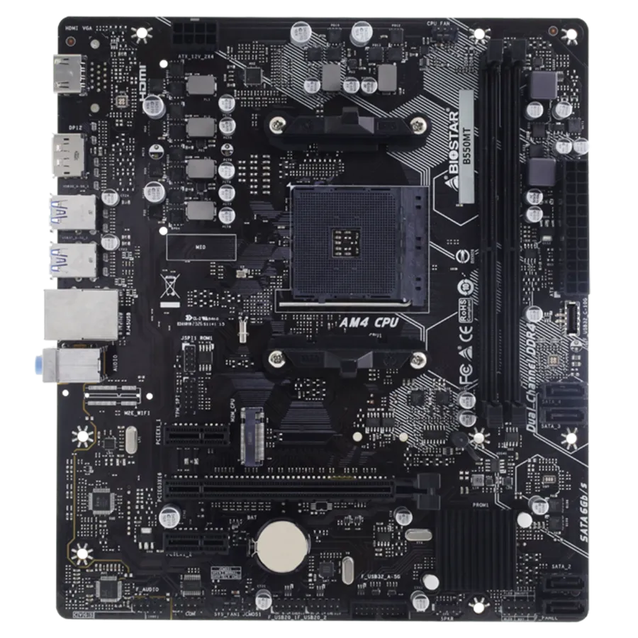 BIOSTAR MB AM4 B550 2 x DDR4 4 x SATA III 1 x M.2 1 x DP Port 1 x HDMI Port 1 x LAN port Micro ATX — фото 2