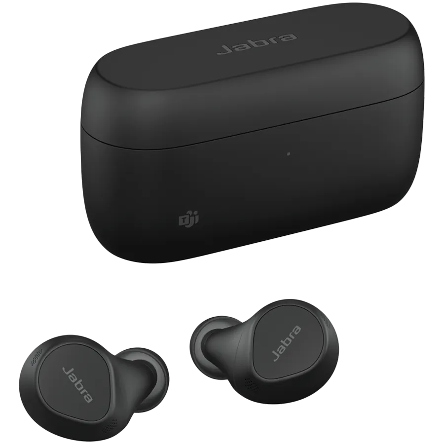 JABRA EVOLVE2 Buds MS, Cradle USB-C MS, Link 380 BT adapter USB-C MS, 30 cm USB-C to USB-A cable, Ear gels, USB-A to USB-C adapter, warranty