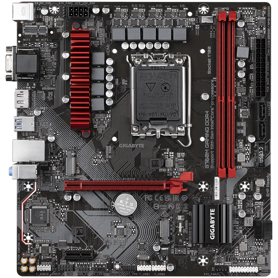 GIGABYTE Mainboard Desktop B760M GAMING DDR4 (LGA1700, 2xDDR4, 1xD-Sub, 1xHDMI, 1xDP, 2.5GLAN, 1x PCI Express x16 4.0, 1x PCI Express x1 3.0, 2xM.2, 4xSATA3, 1x USB Type-C, 5x USB 3.2 Gen1, 6x USB 2.0/1.1) mATX — фото 2