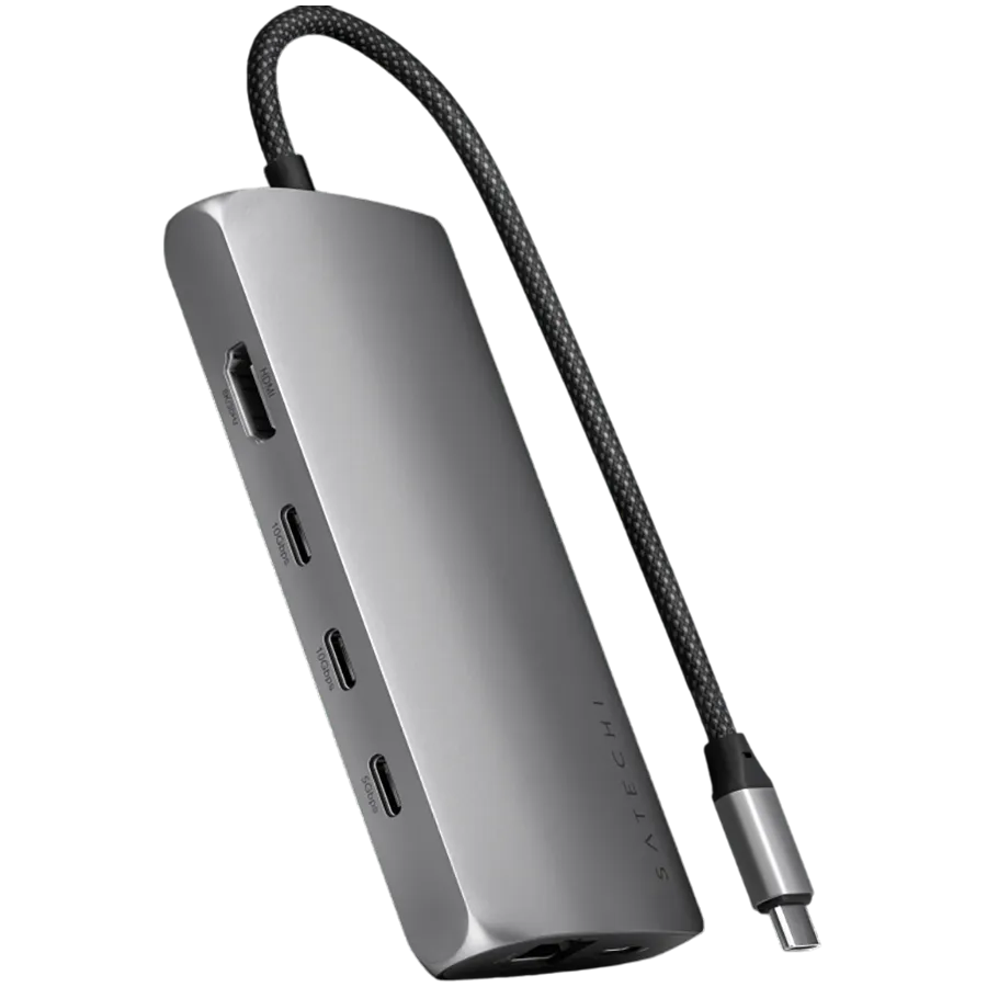 SATECHI USB-C MultiPort Adapter 8K with Ethernet V3 - Space Gray