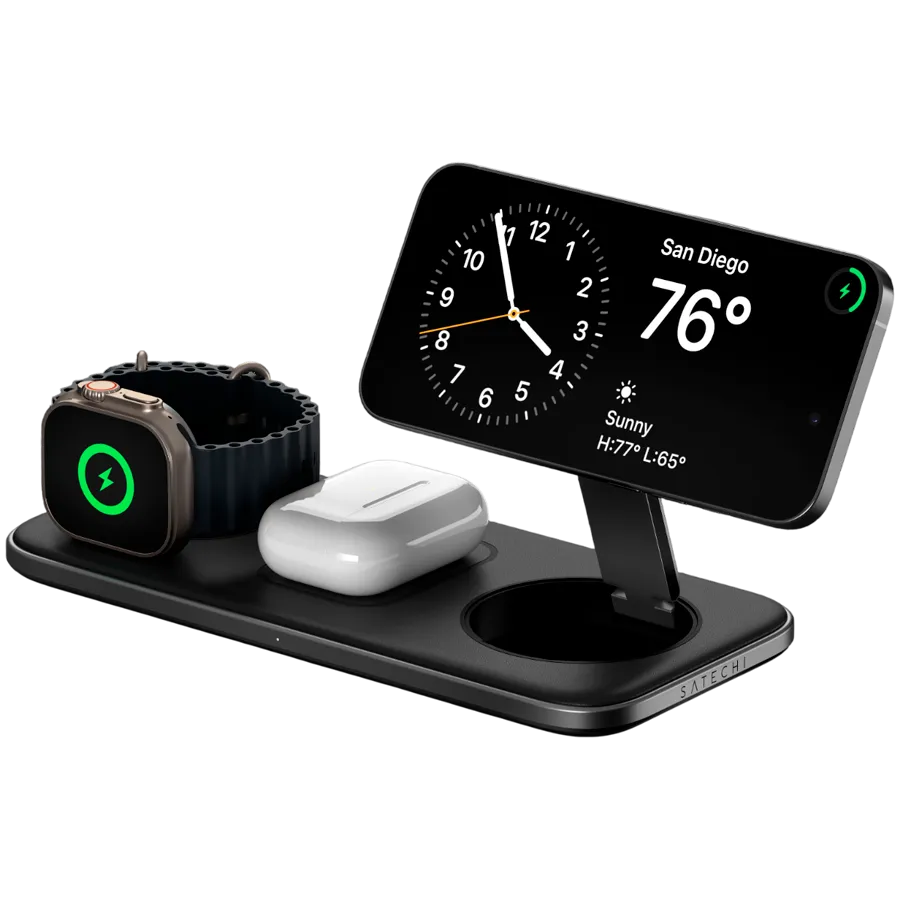 SATECHI Qi2 Trio Wireless Charging Pad - with Type A,C,G plugs
