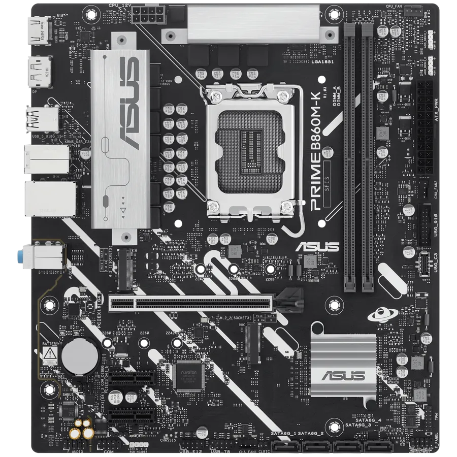 ASUS Main Board Desktop LGA1851 Intel B860 2xDDR5/DDR5 CUDIMM 1xPCIe x16 5.0, 2xPCIe x1, 2xM.2 DisplayPort HDMI mATX