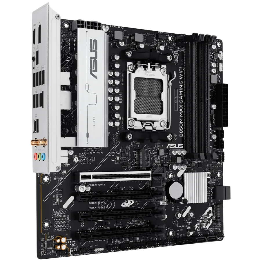 ASUS Main Board Desktop AMD Socket AM5 AMD B850 Chipset 4 x DIMM slots, max. 256GB 1 x DisplayPort 1 x HDMI port 1 x Wi-Fi module 3 x M.2 slots 4 x SATA ATX Form Factor — фото 2