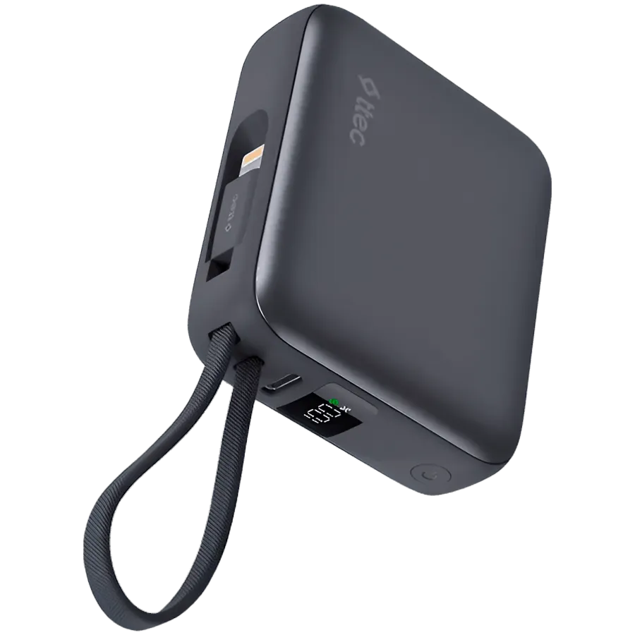 ttec ReCharger Mini LCD 10.000MH PD 20WT, Powerbank  wirh USB-C and Lightning cable — фото 2