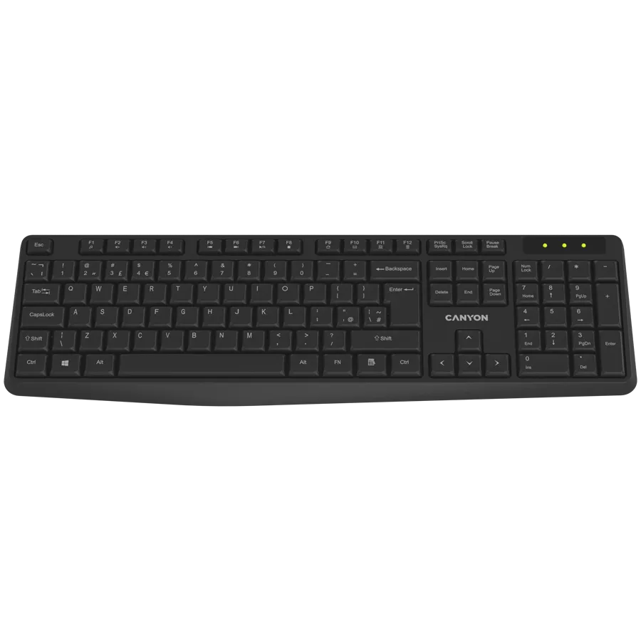CANYON keyboard KB-W01 RU Wireless Black