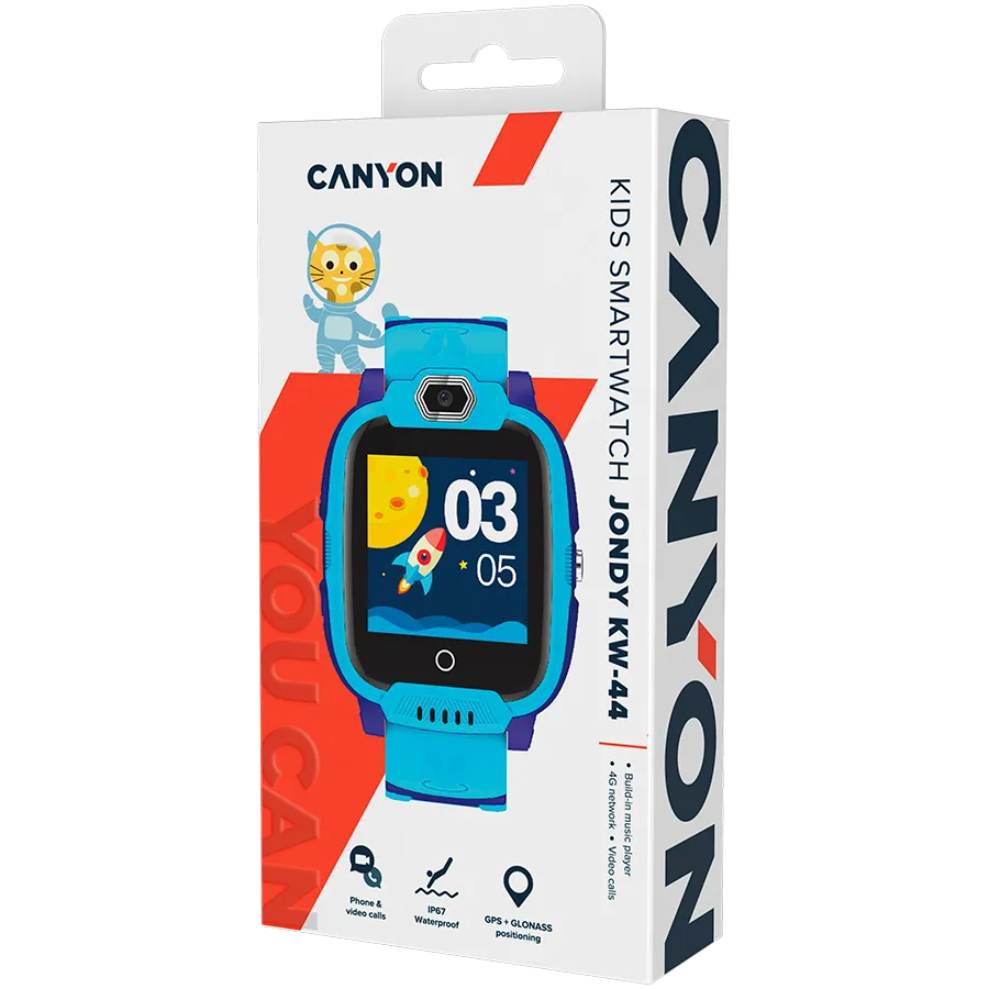 CANYON kids watch Jondy KW-44 4G Camera GPS Music Blue — фото 4