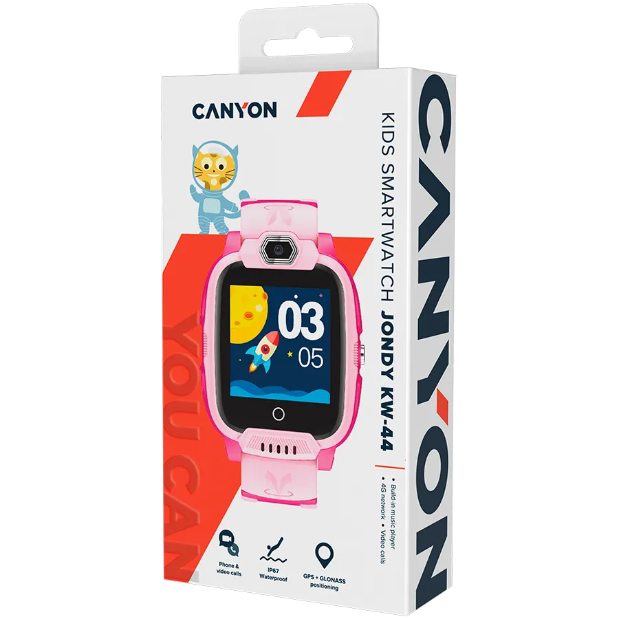 CANYON kids watch Jondy KW-44 4G Camera GPS Music Pink — фото 4
