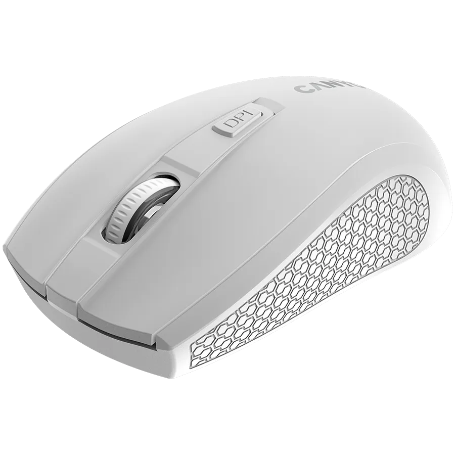 CANYON MW-7, 2.4Ghz wireless mouse, 6 buttons, DPI 800/1200/1600, with 1 AA battery ,size 110*60*37mm,58g,white — фото 2