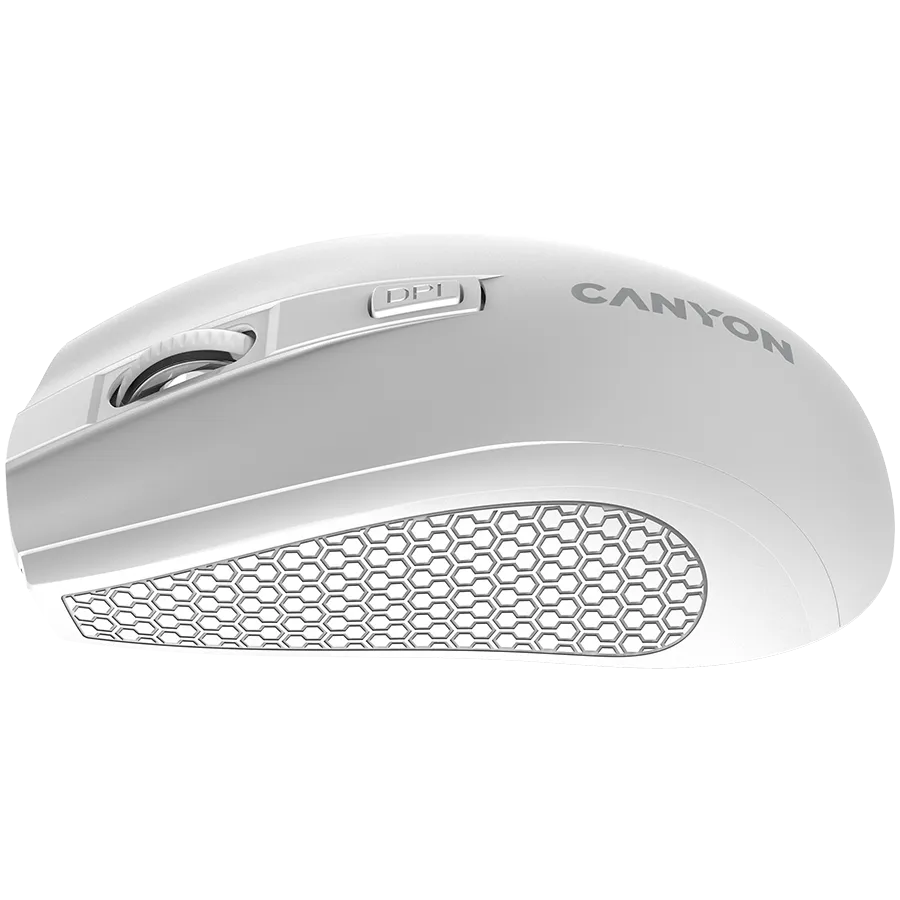 CANYON MW-7, 2.4Ghz wireless mouse, 6 buttons, DPI 800/1200/1600, with 1 AA battery ,size 110*60*37mm,58g,white — фото 4