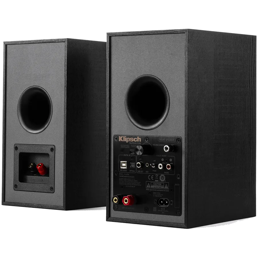Klipsch Reference R-41PM Powered Bookshelf Speakers, Black, Pair — фото 3