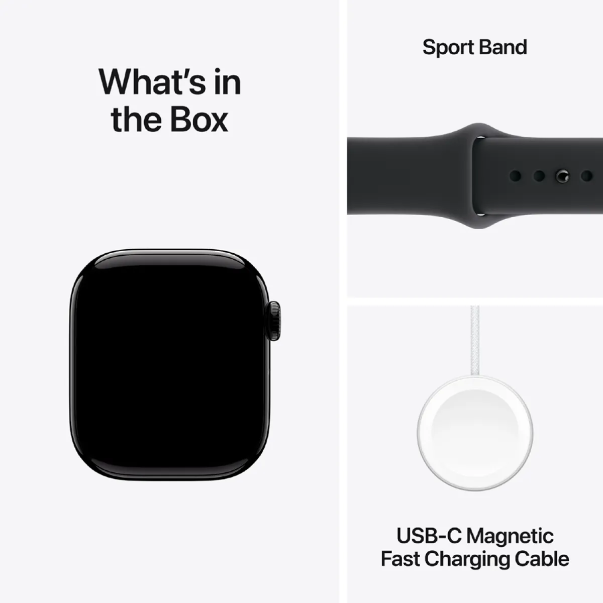Apple Watch Series 11 GPS 42mm Jet Black Aluminium Case with Black Sport Band - M/L,Model A3331 — фото 12