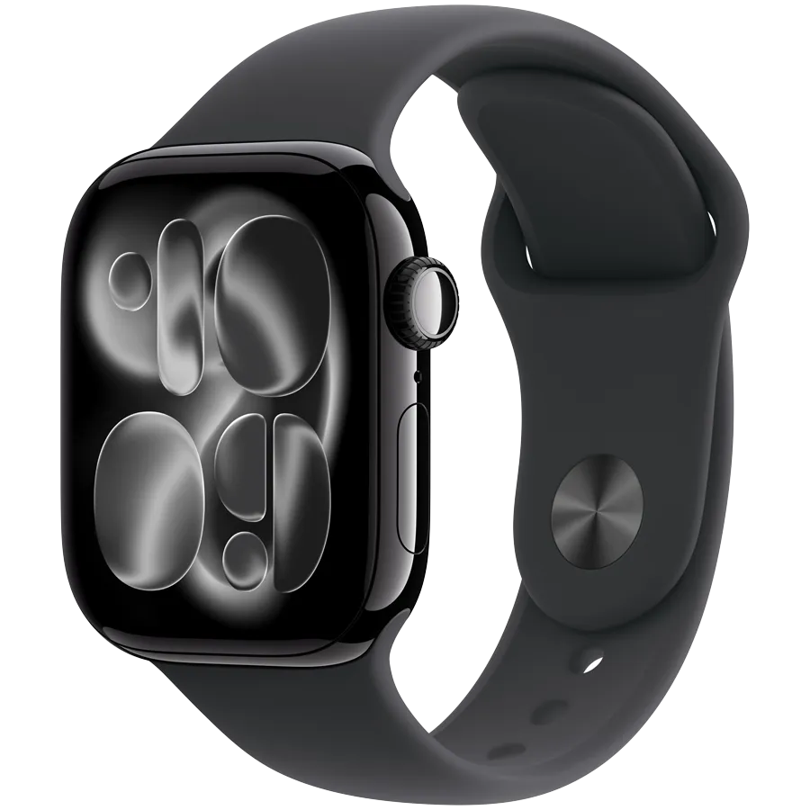 Apple Watch Series 11 GPS 42mm Jet Black Aluminium Case with Black Sport Band - M/L,Model A3331