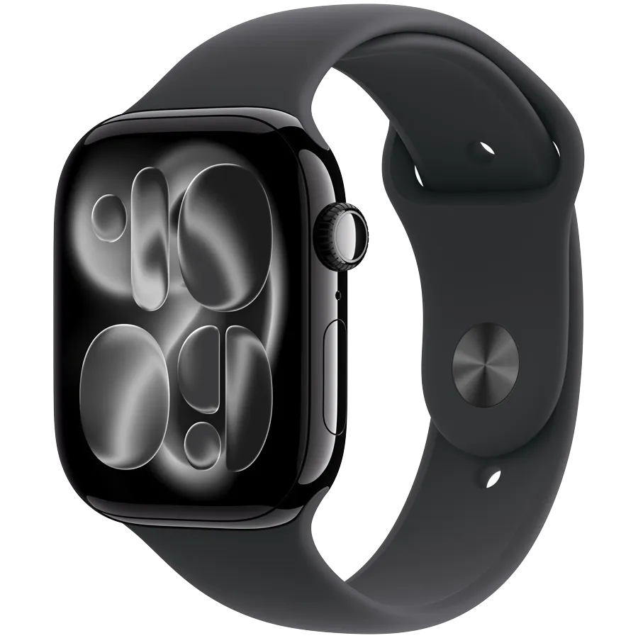 Apple Watch Series 11 GPS 46mm Jet Black Aluminium Case with Black Sport Band - M/L,Model A3333