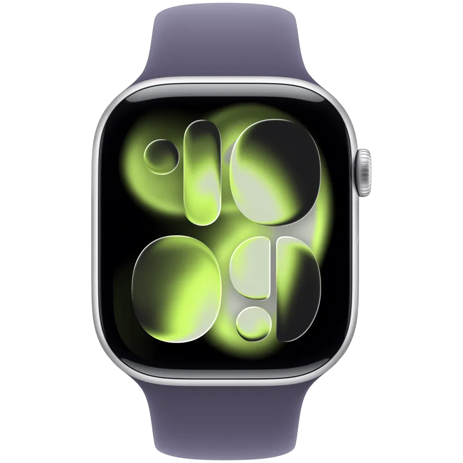 Apple Watch Series 11 GPS 46mm Silver Aluminium Case with Purple Fog Sport Band - M/L,Model A3333 — фото 2