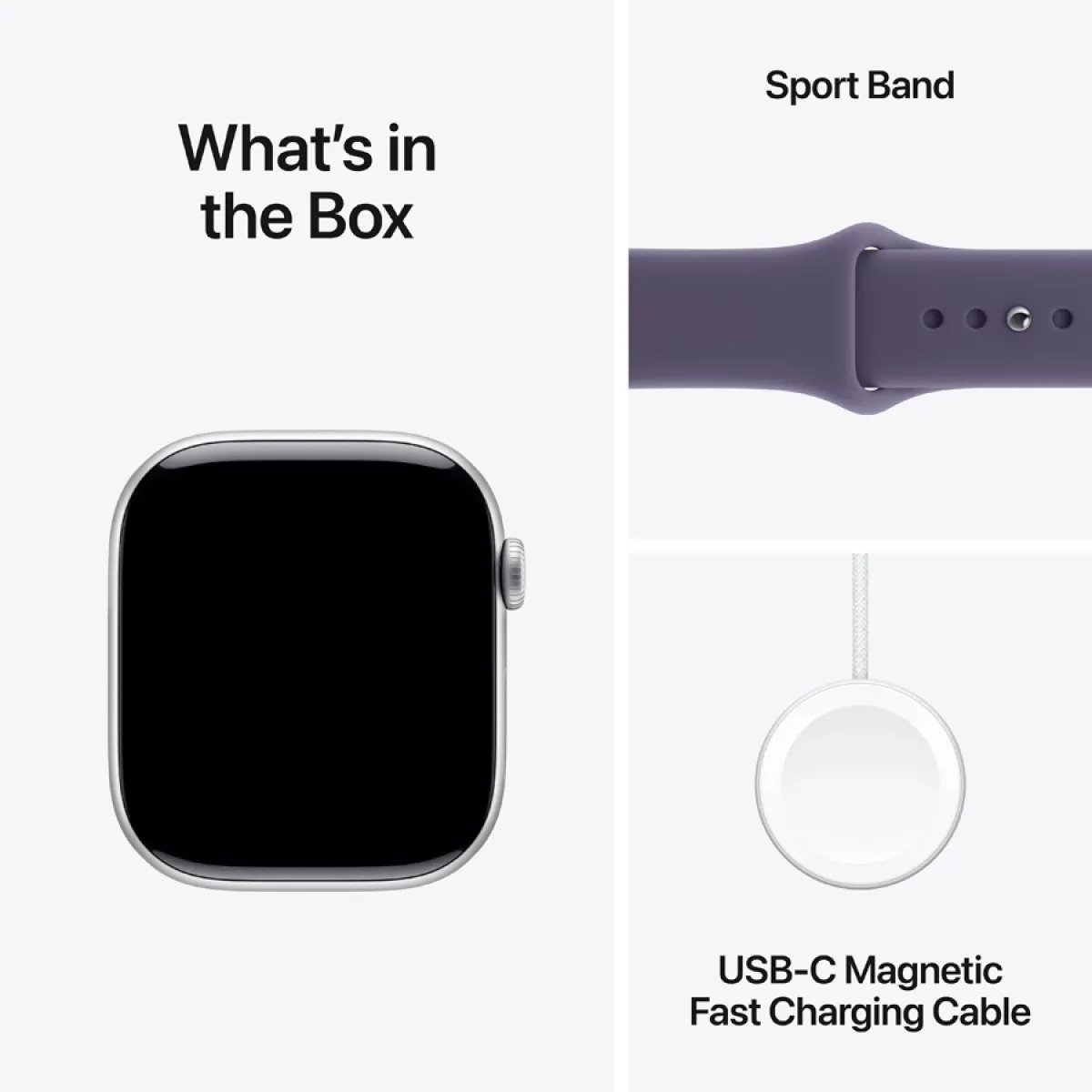 Apple Watch Series 11 GPS 46mm Silver Aluminium Case with Purple Fog Sport Band - M/L,Model A3333 — фото 12