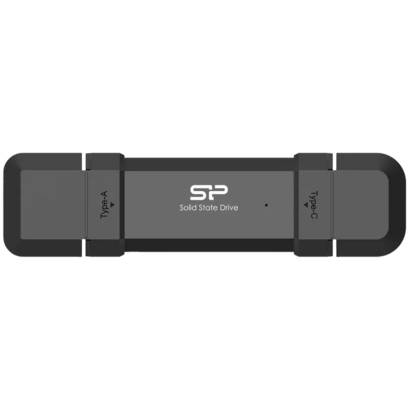 Silicon Power 250GB DS72 Dual USB-C/USB 3.2 Gen 2, Portable External SSD, Steam Deck and iPhone 15 Pro, R/W: up to 1050MB/s; 850MB/s, Black