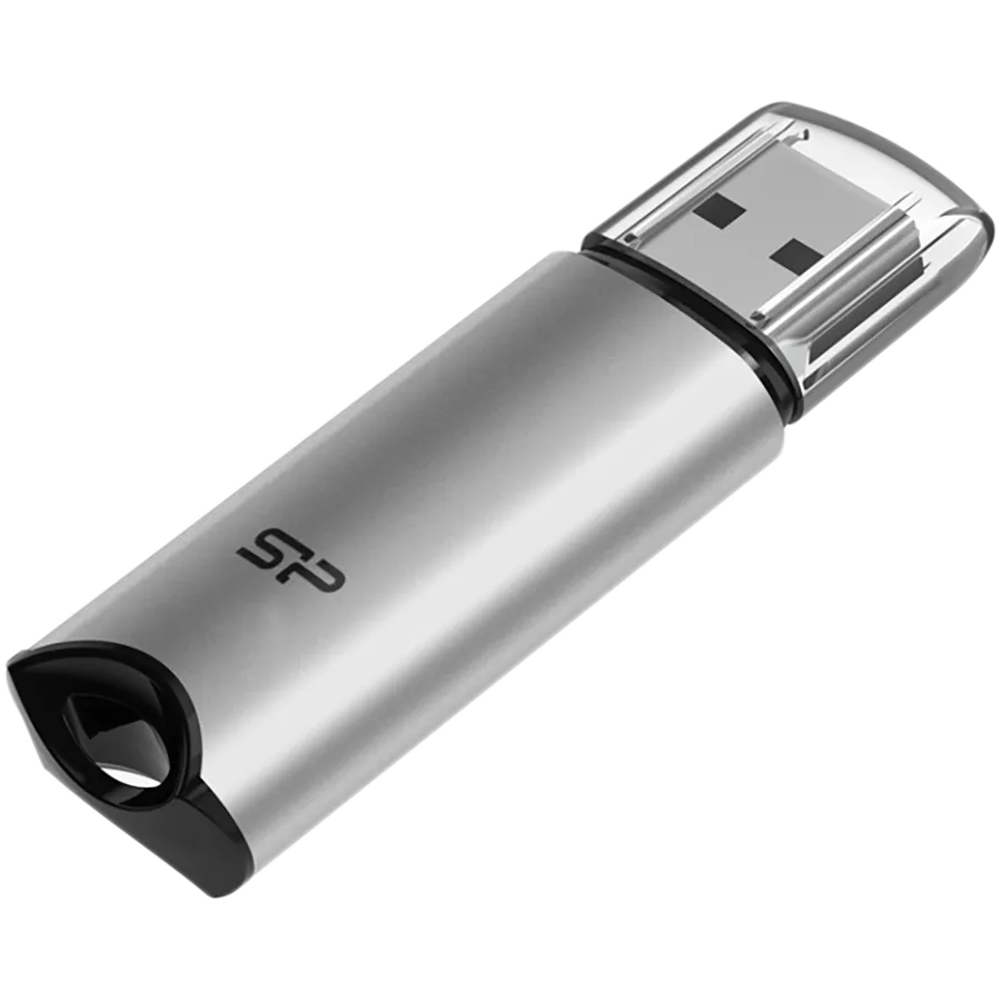 Silicon Power Marvel - M02 128GB Pendrive USB 3.2 Gen 1 Silver, Built-in straphole, Aluminum housing — фото 2
