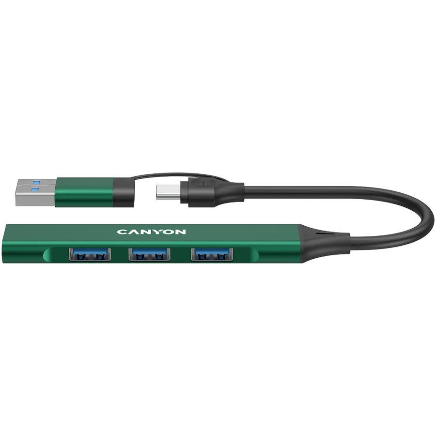 CANYON hub DS-02 4in1 USB-A/C Green
