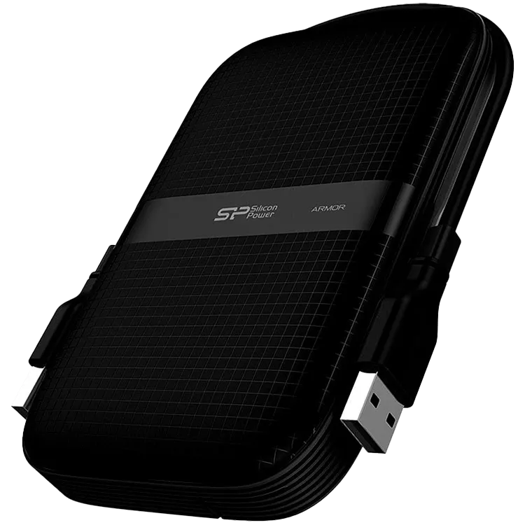 Silicon Power Armor - A60 2TB Portable HDD USB 3.2 Gen1 Black, Shockproof MIL-STD 810G Method 516.6 Procedure IV, Water-resistant IPX4, LED light — фото 2
