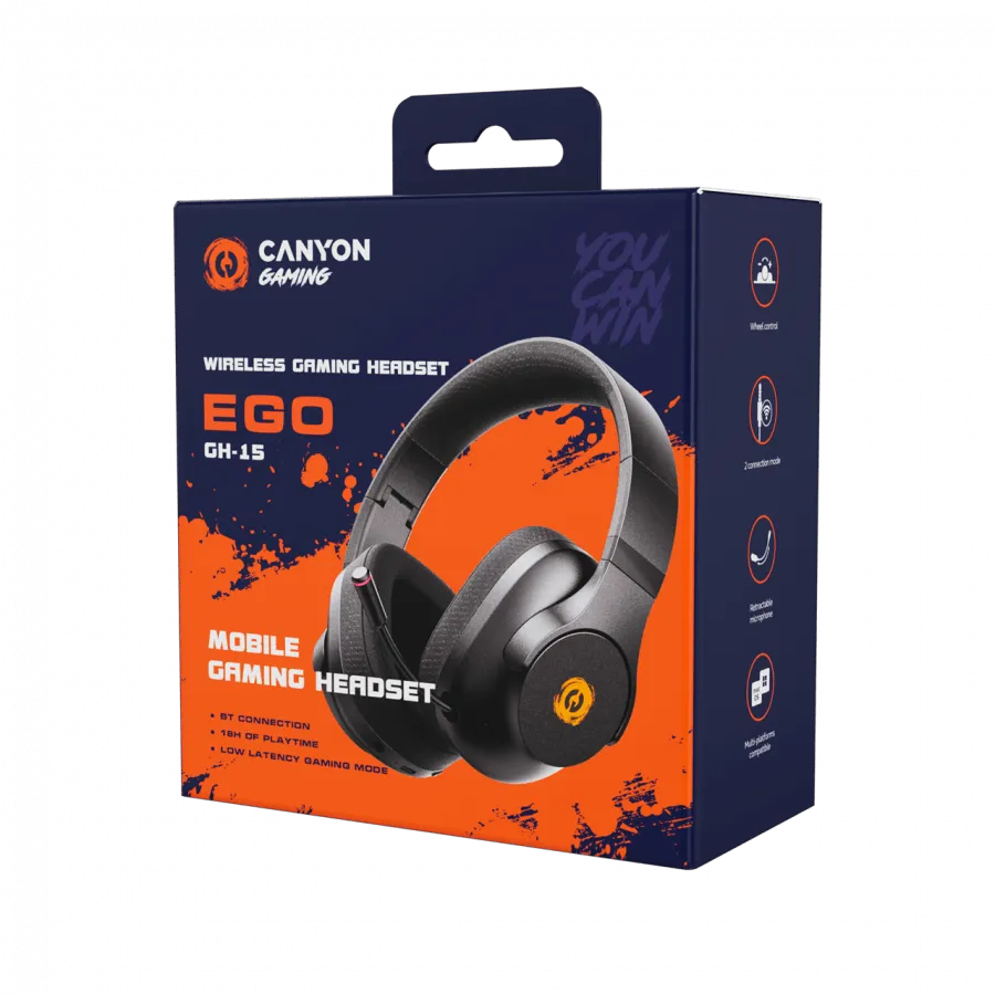 CANYON headset EGO GH-15 2in1 BT Black — фото 8