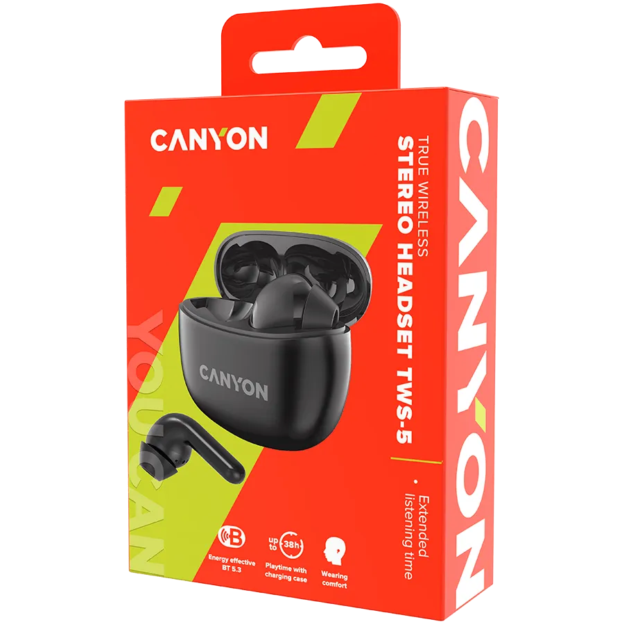 CANYON headset TWS-5 Black — фото 5