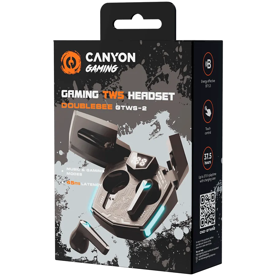 CANYON headset Doublebee GTWS-2 Gaming Black — фото 6