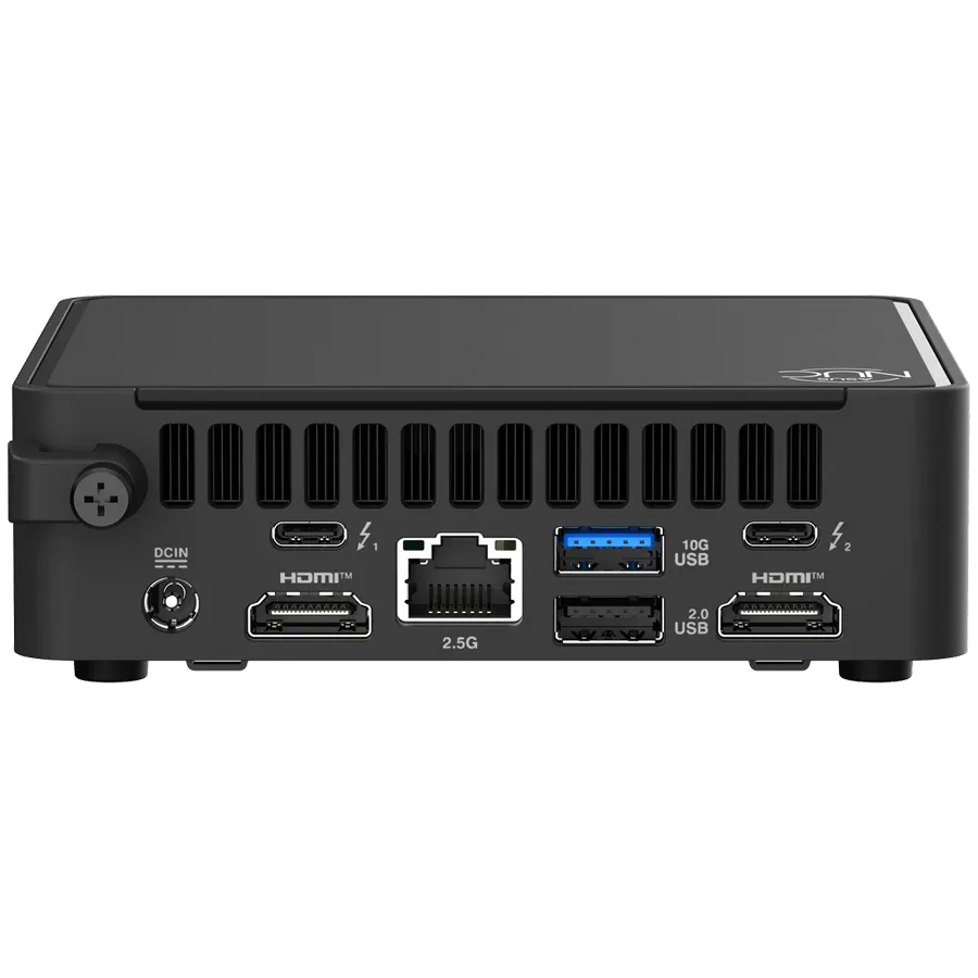 ASUS NUC 15 PRO/RNUC15CRKU500002/Ultra 5 225H 28W/Intel Arc graphics/no RAM/no Storage/Intel Wi-Fi 7 BE201/USB Total - 7/4 USB Type-A/3 USB Type-C (1x USB3.2 + 2x TB4)/2x HDMI 2.1/Support Displays - 4x 4K/no OS/EU Cord/Kit (L6)/Slim/EAN:4711387949856 — фото 4