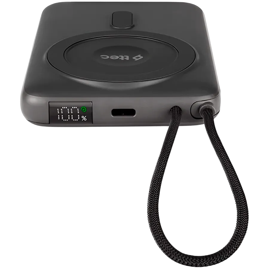 ttec Recharger M LCD 10.000 mAh. Magesafe comp PD20W Powerbank with  USB-C Cable and Stand — фото 2