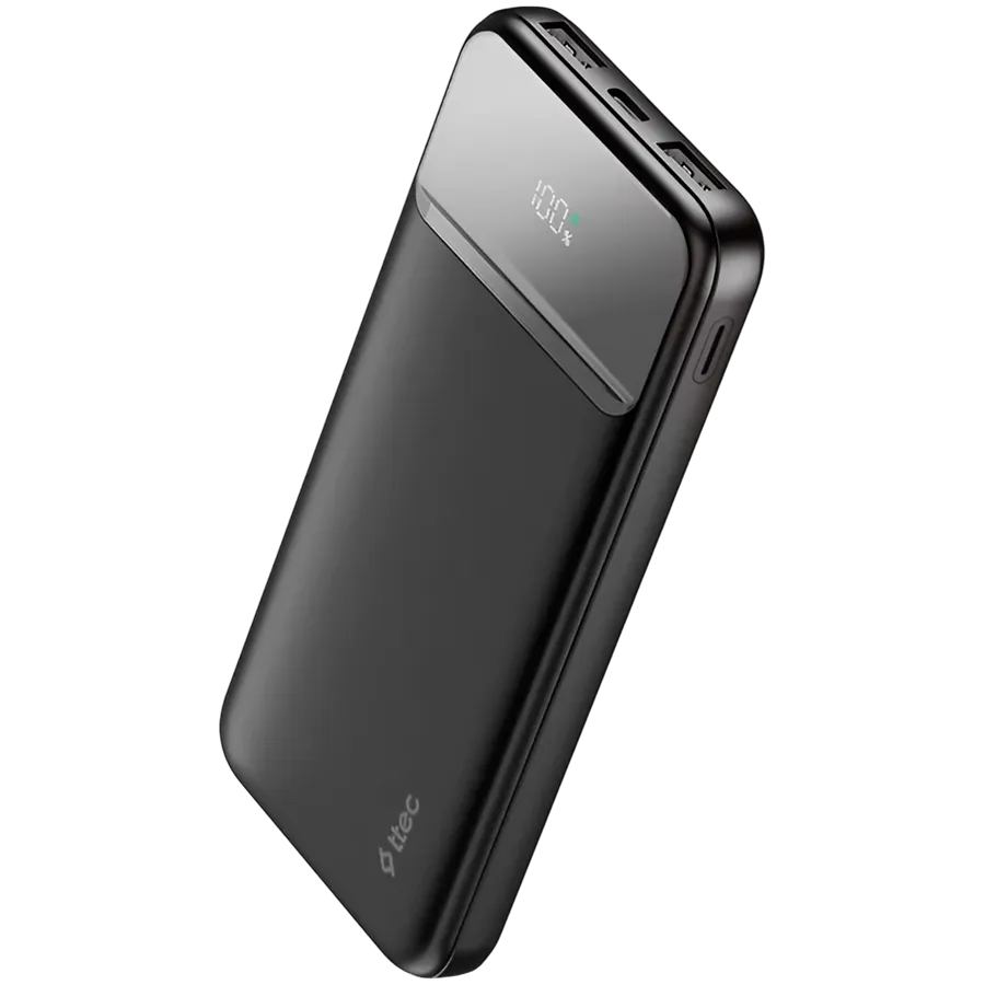 ttec ReCharger LCD 10.000mAh PD 20W Powerbank   Black