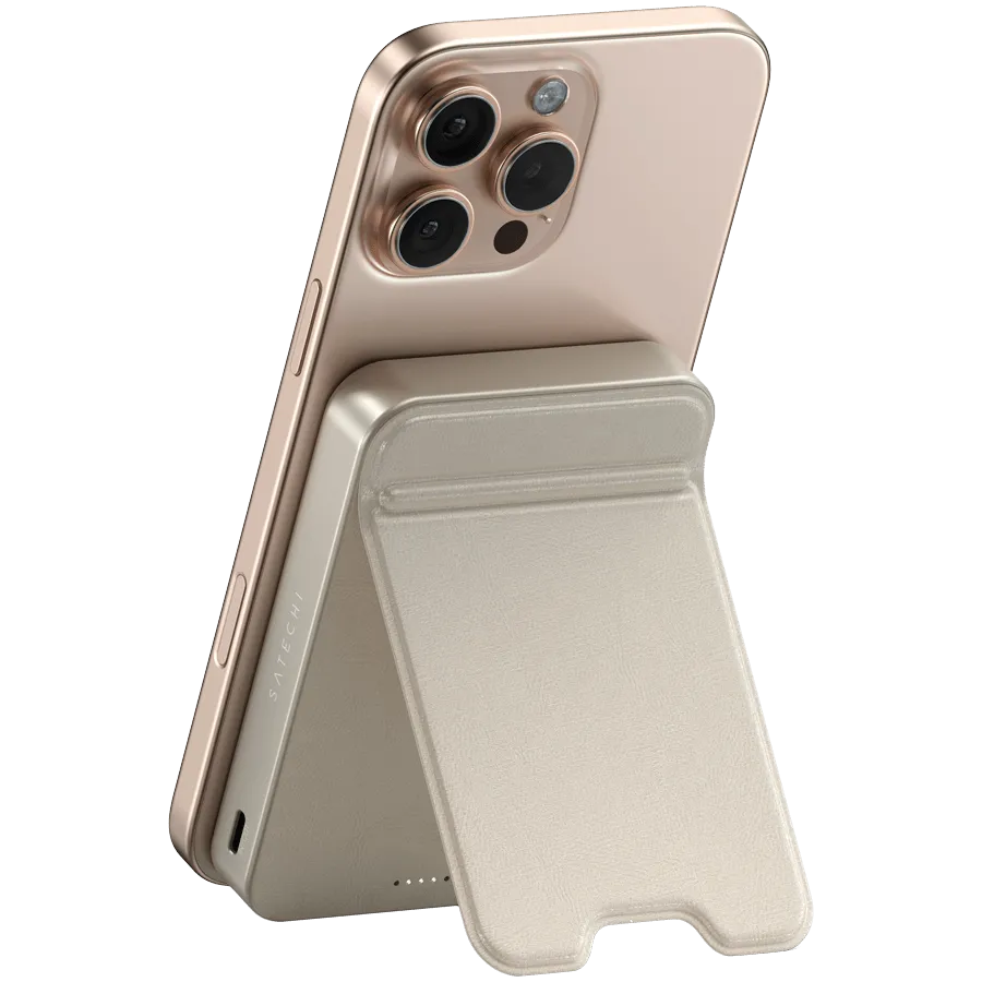 SATECHI Qi2 10K Magnetic Power Bank with Stand (Sand) — фото 6