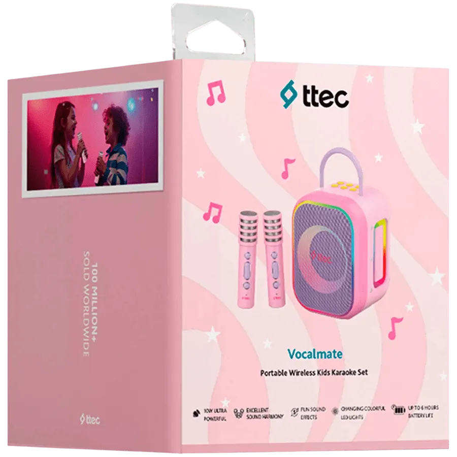 ttec VocalMate Portable Wireless Child Karaoke Set,Balerina Pink — фото 8
