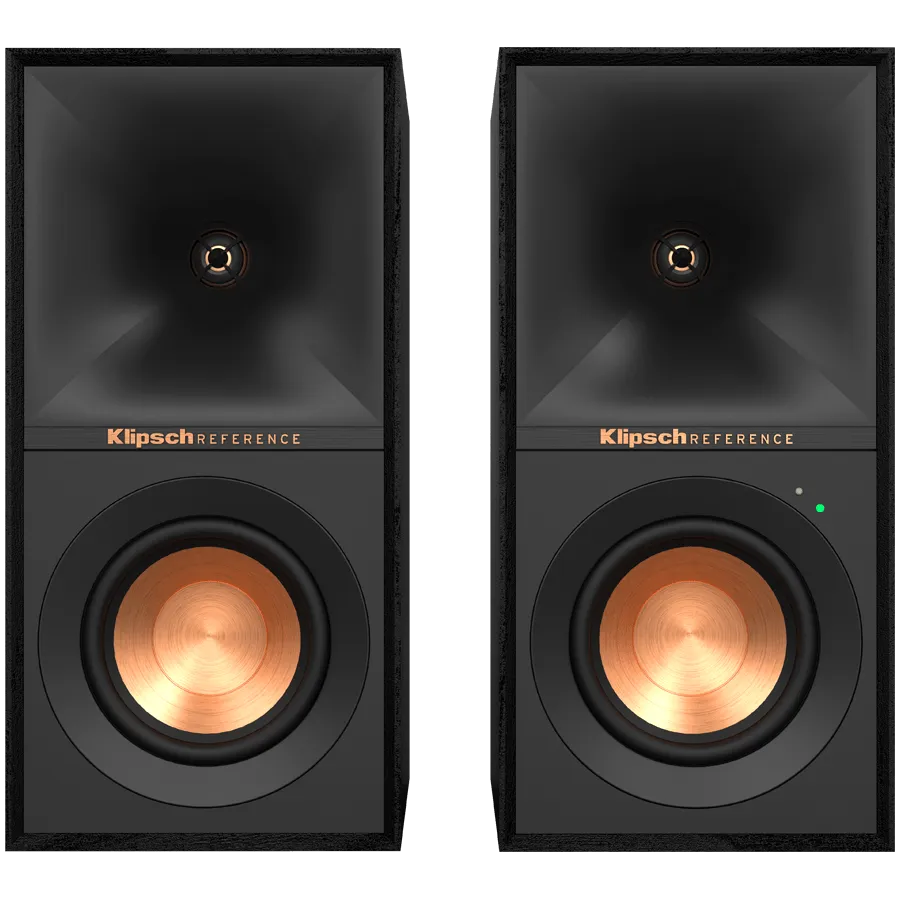 Klipsch Reference R-40PM, Powered Bookshelf Speakers, Black, Pair