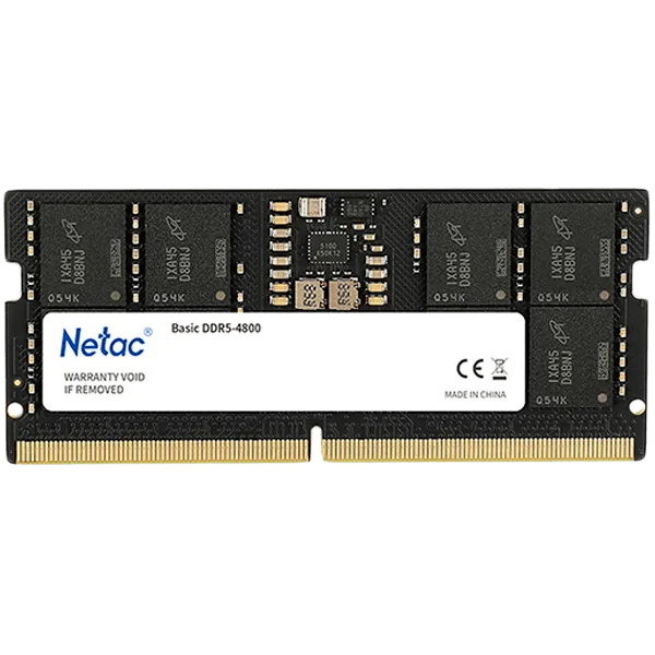 Модуль памяти для ноутбука Netac Basic, NTBSD4N32SP-16, DDR4 SO-DIMM, 16Gb, 3200Mhz, C22