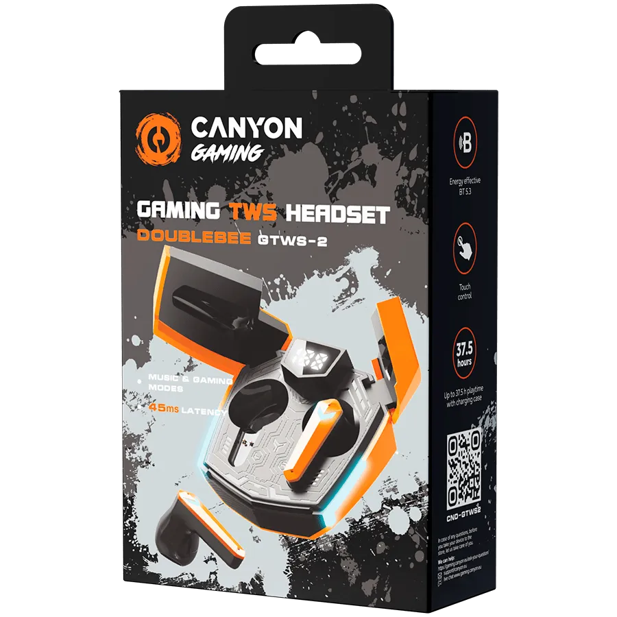 CANYON headset Doublebee GTWS-2 Gaming Orange — фото 6