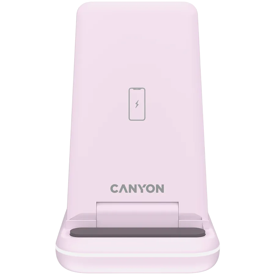 CANYON wireless charger WS-304 15W 3in1 Iced Pink — фото 3