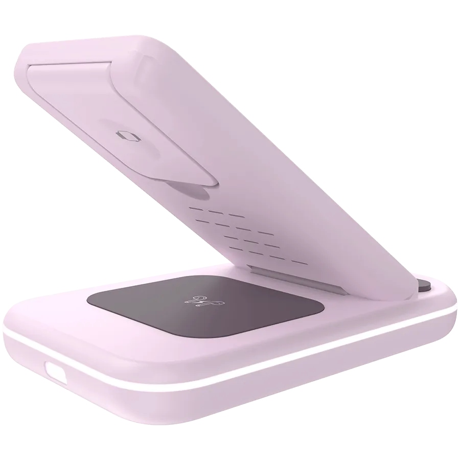 CANYON wireless charger WS-304 15W 3in1 Iced Pink — фото 5