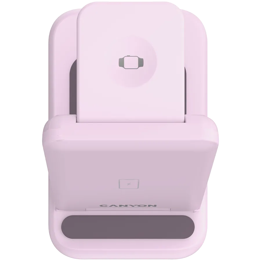 CANYON wireless charger WS-304 15W 3in1 Iced Pink — фото 7